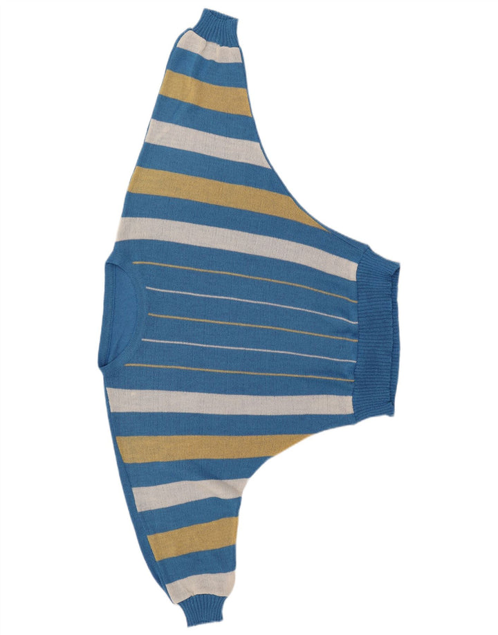 Γυναικείο πουλόβερ Vintage Batwing Boat Neck Jumper IT 40 Small Blue ριγέ