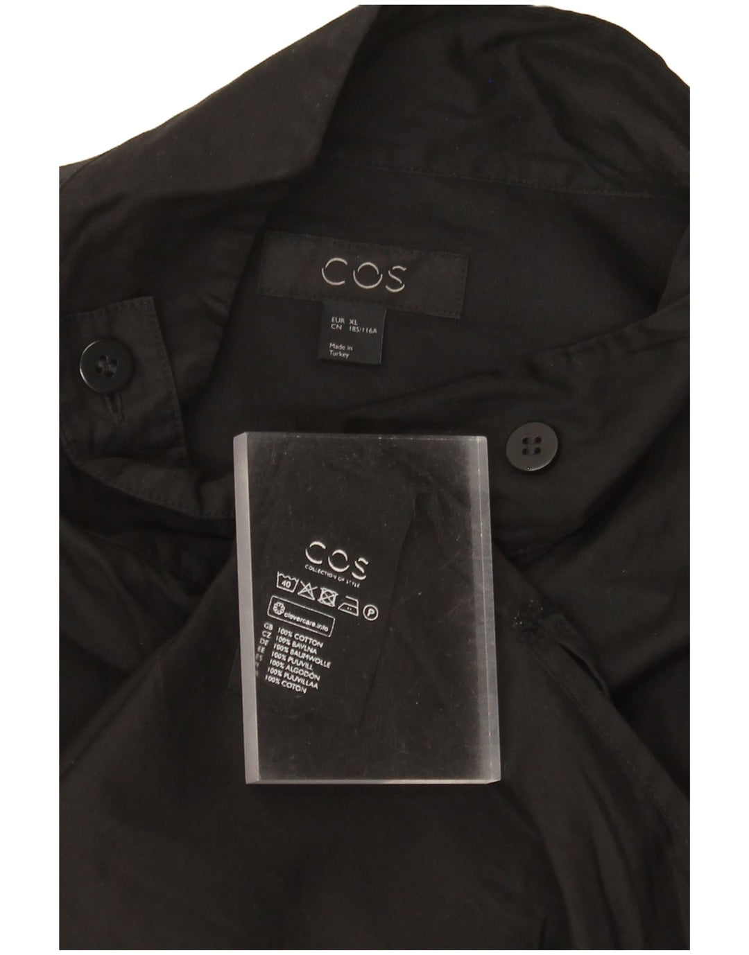 Ανδρικό πουκάμισο Cos XL Μαύρο βαμβακερό