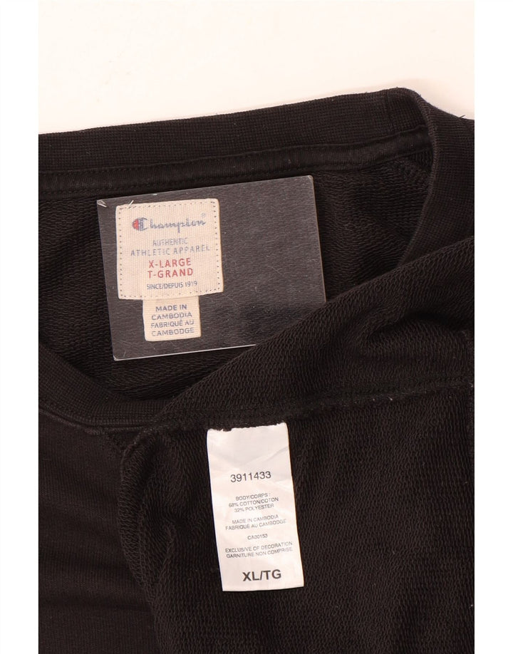 CHAMPION Ανδρικό γραφικό φούτερ Jumper XL Μαύρο βαμβακερό