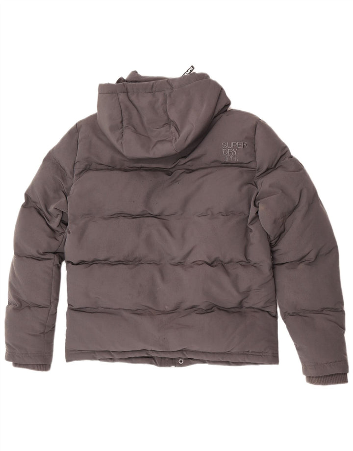 Superdry Ανδρικό γραφικό μπουφάν με κουκούλα με επένδυση UK 36 Small Grey Polyester