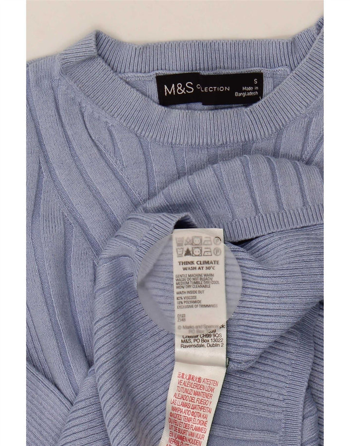 Marks & Spencer Γυναικείο πουλόβερ με λαιμόκοψη UK 8 Small Blue