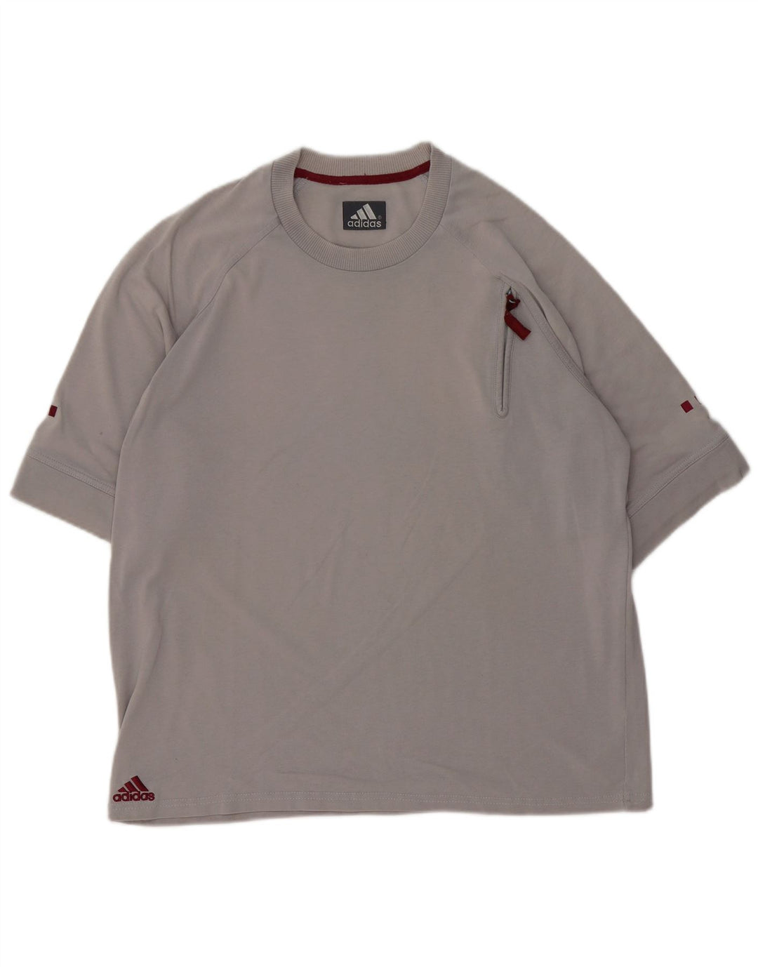 Ανδρικό T-Shirt Adidas Top μεγάλο γκρι βαμβακερό