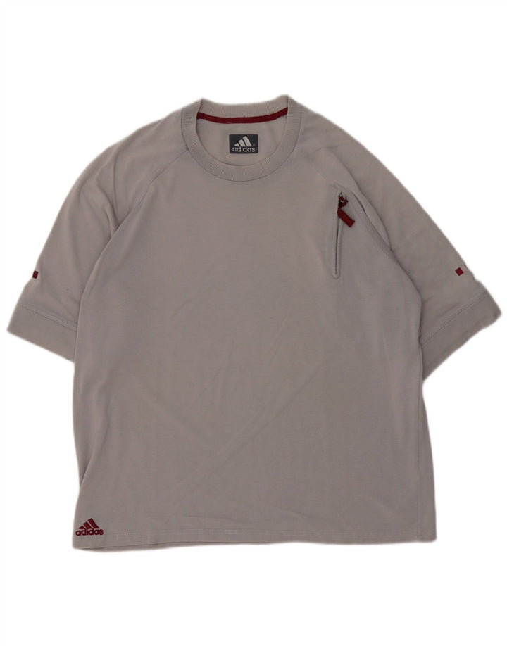 Ανδρικό T-Shirt Adidas Top μεγάλο γκρι βαμβακερό