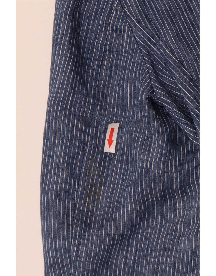 Zara Γυναικείο σακάκι 1 κουμπιού blazer UK 18 XL Blue Pinstripe Polyester