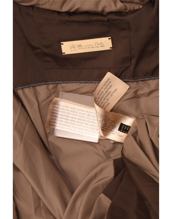 MASSIMO DUTTI Γυναικείο παλτό με κουκούλα UK 10 Small Brown Polyester