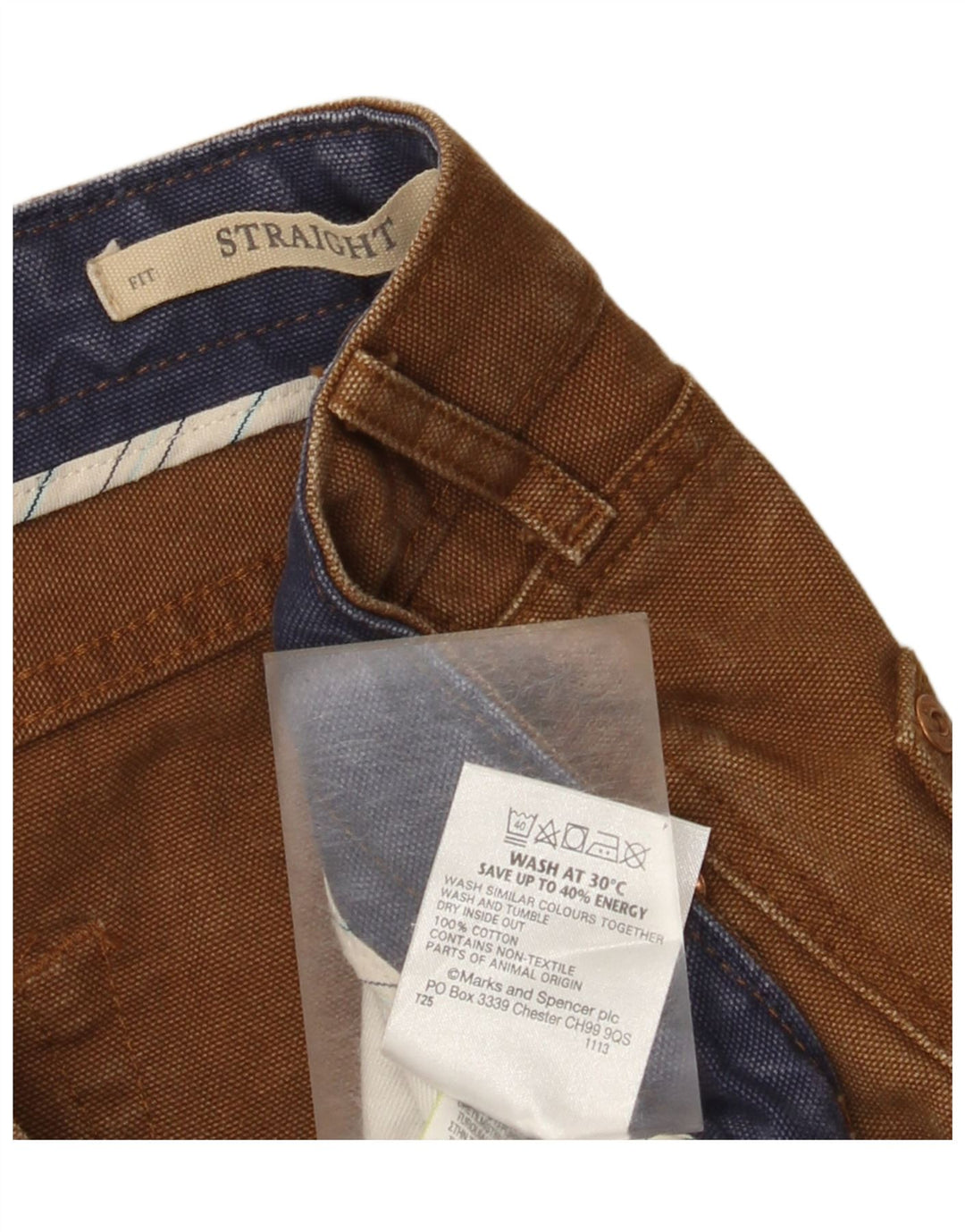 Ανδρικό τζιν ίσιο Marks & Spencer W32 L29 Καφέ βαμβακερό