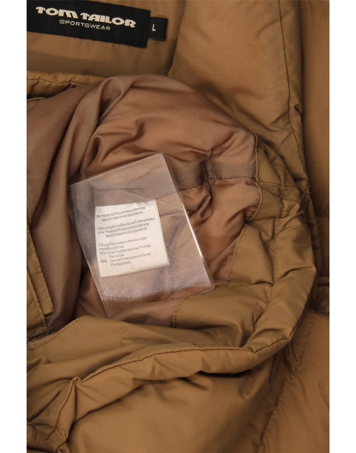 Tom Tailor Ανδρικό padded Gilet UK 40 Large Beige Polyamide