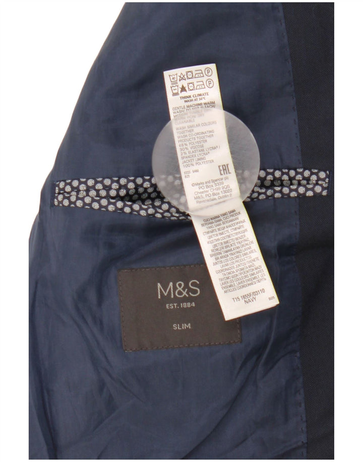 Marks & Spencer Ανδρικό μπουφάν με 2 κουμπιά, λεπτό μπλέιζερ UK 38 Medium Navy Blue