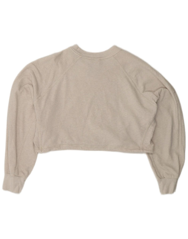 Γυναικεία φούτερ ADIDAS Crop Jumper UK 8/10 Μικρό γκρι βαμβακερό