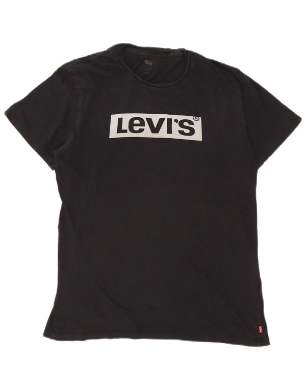 Ανδρικό γραφικό T-Shirt Levi's Top Μεσαίο μαύρο βαμβακερό