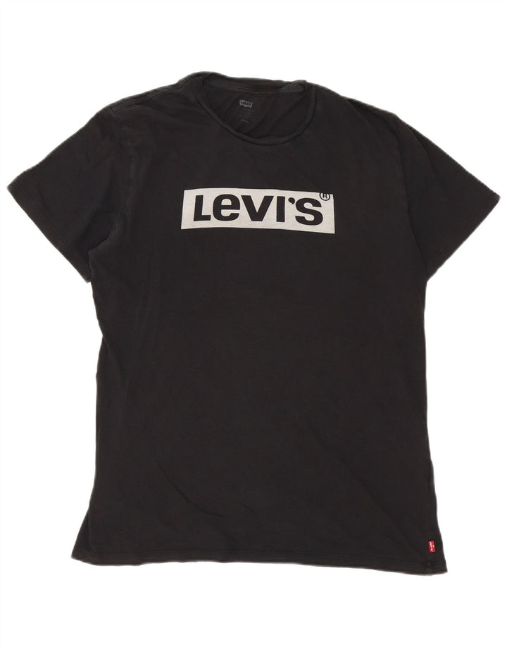 Ανδρικό γραφικό T-Shirt Levi's Top Μεσαίο μαύρο βαμβακερό