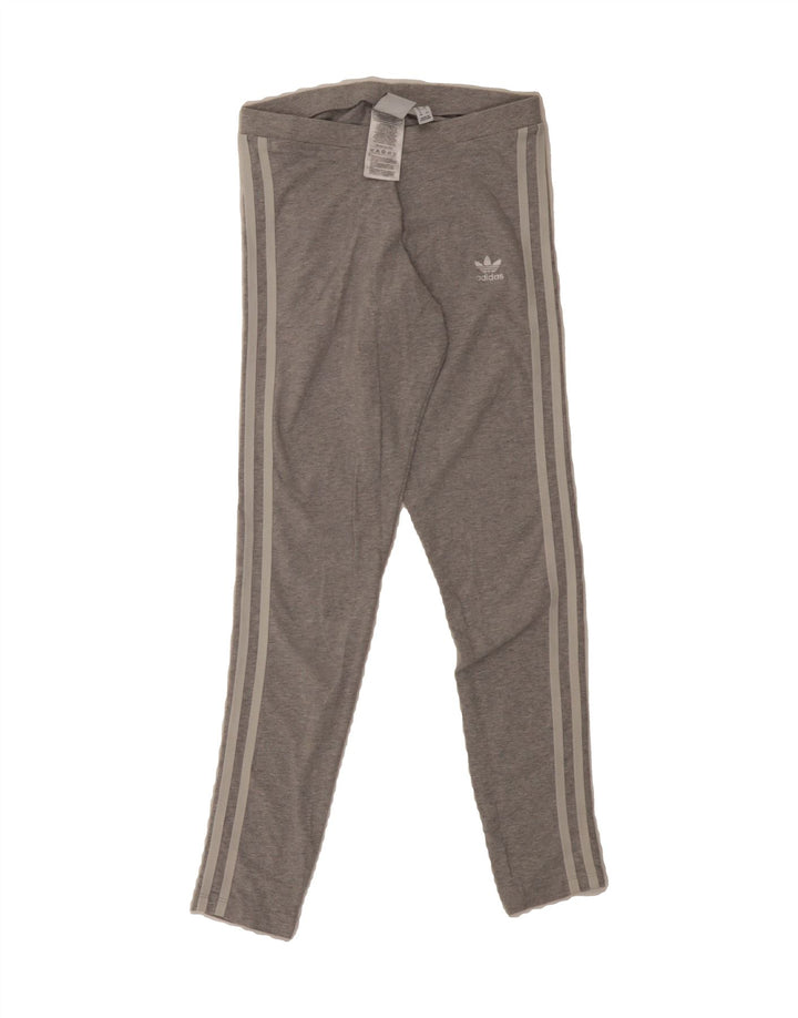 ADIDAS Womens Leggings UK 10 Small  Grey Cotton Vintage Adidas and Second-Hand Adidas from Messina Hembry 
