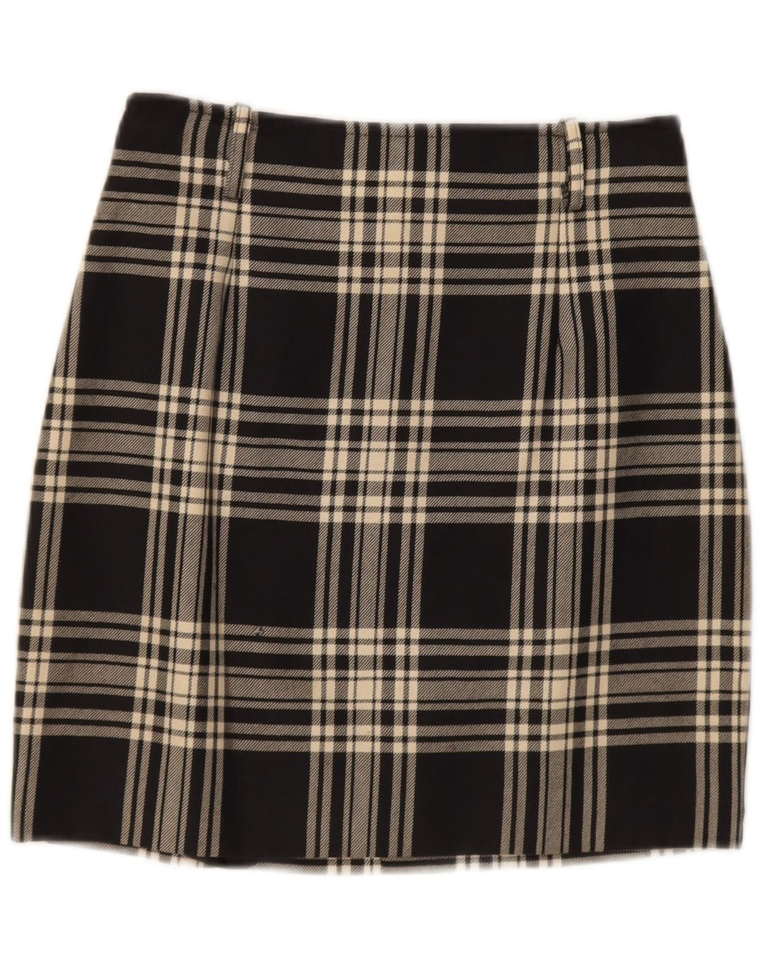 Vintage Γυναικεία Μίνι Φούστα IT 42 Medium W28 Black Check Wool