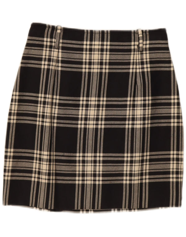 Vintage Γυναικεία Μίνι Φούστα IT 42 Medium W28 Black Check Wool