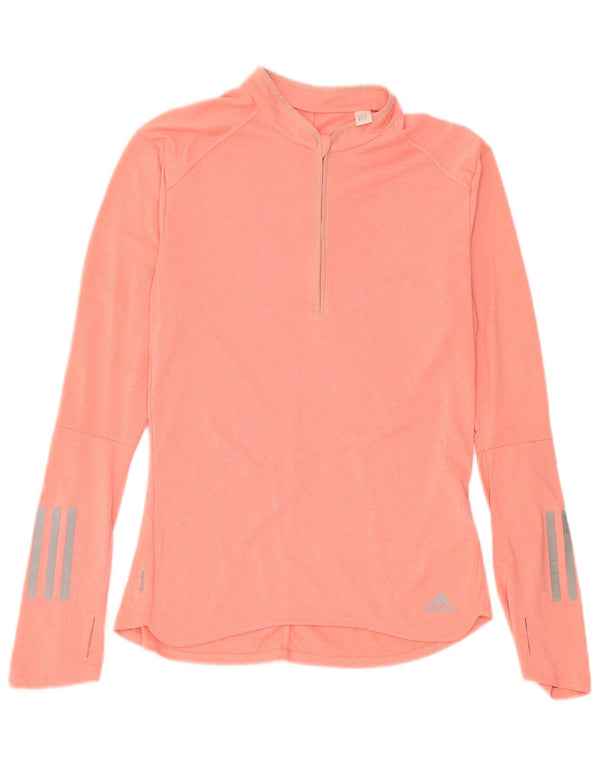 Adidas Γυναικείο Climalite Top μακριά μανίκια UK 8/10 Μικρός ροζ πολυεστέρας