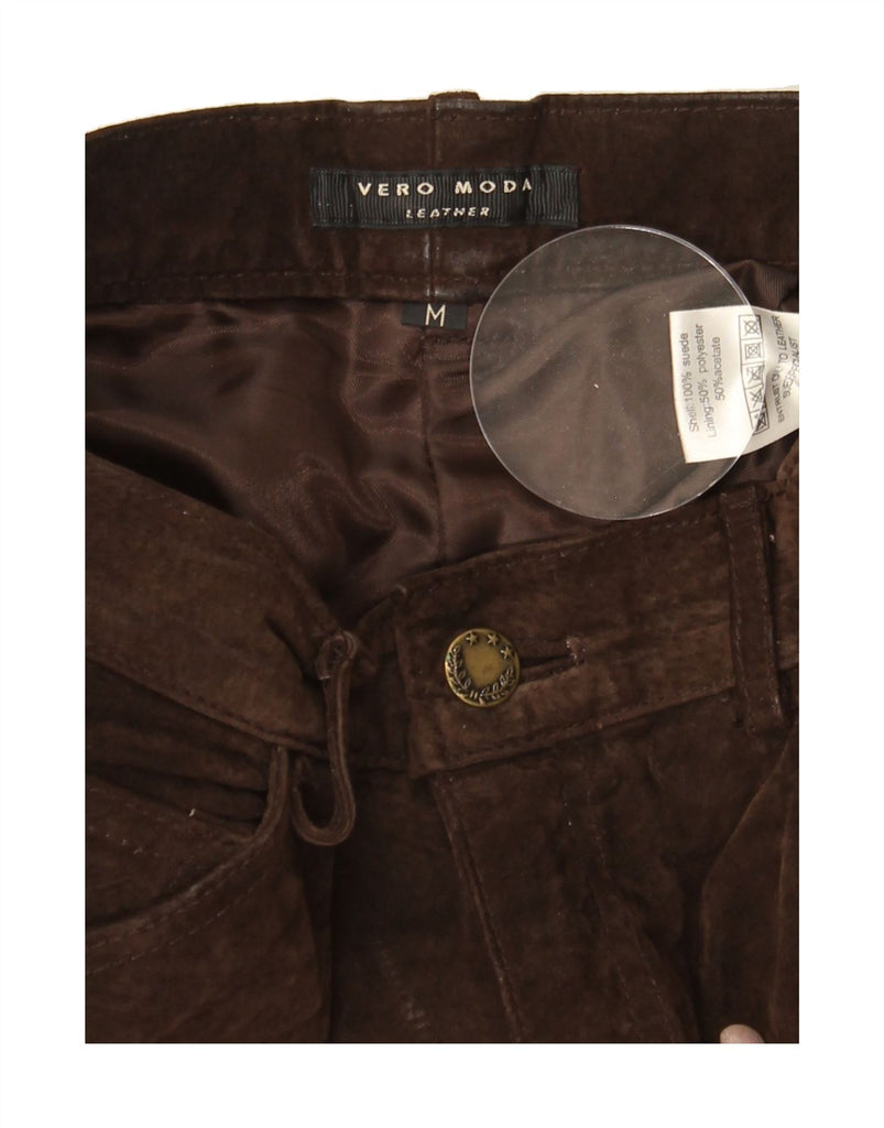VERO MODA Womens Tapered Suede Trousers Medium W28 L30 Brown Suede Vintage Vero Moda and Second-Hand Vero Moda from Messina Hembry 