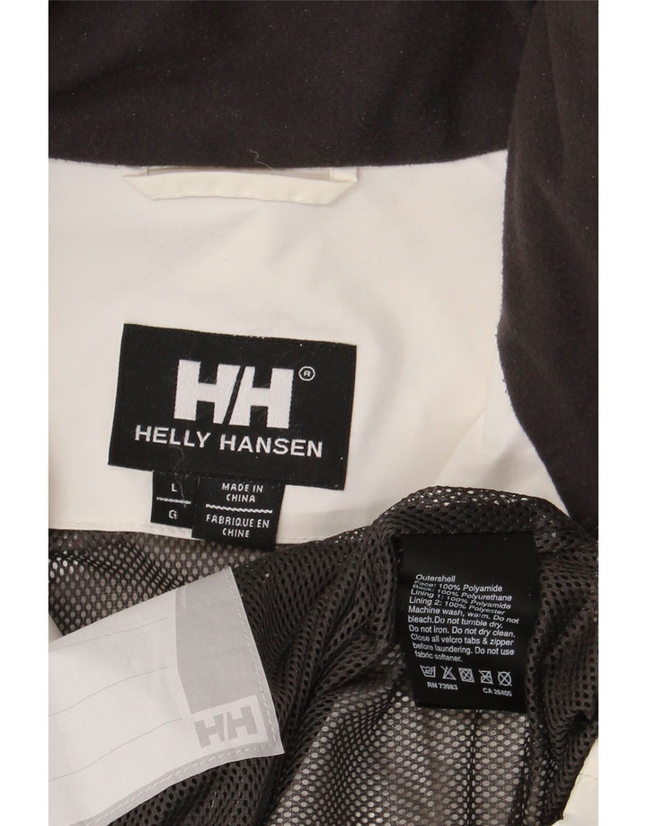Ανδρικό μπουφάν βροχής με κουκούλα Helly Hansen UK 40 Large White Colourblock