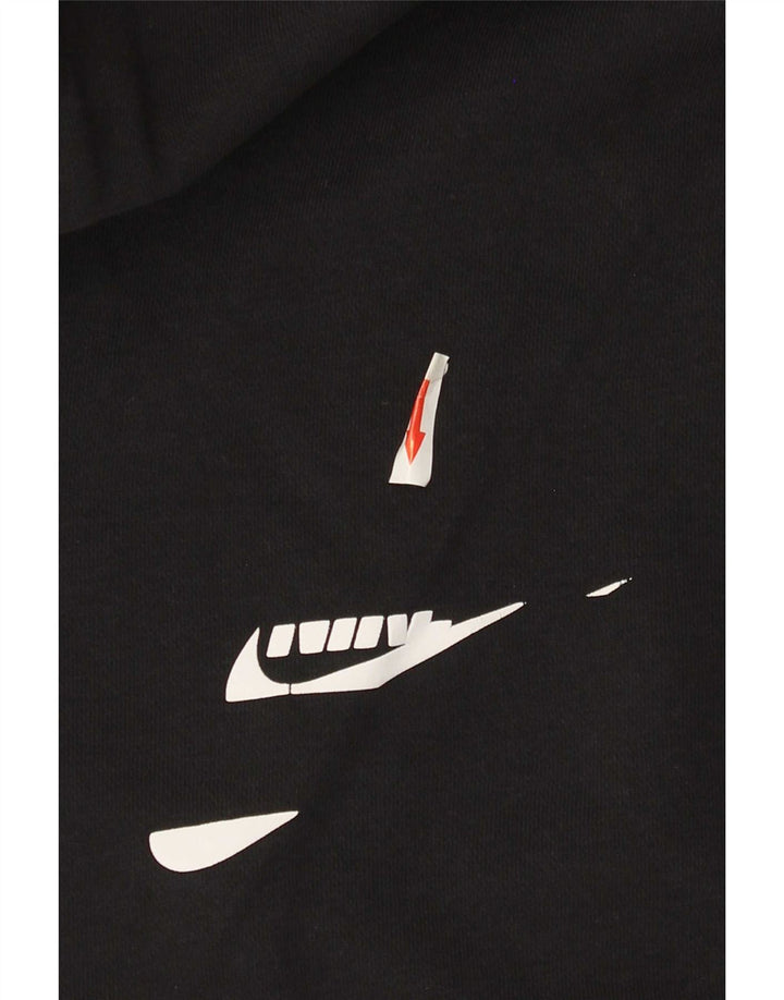 Ανδρικό γραφικό κουκούλα Nike, μεσαίο μαύρο βαμβακερό