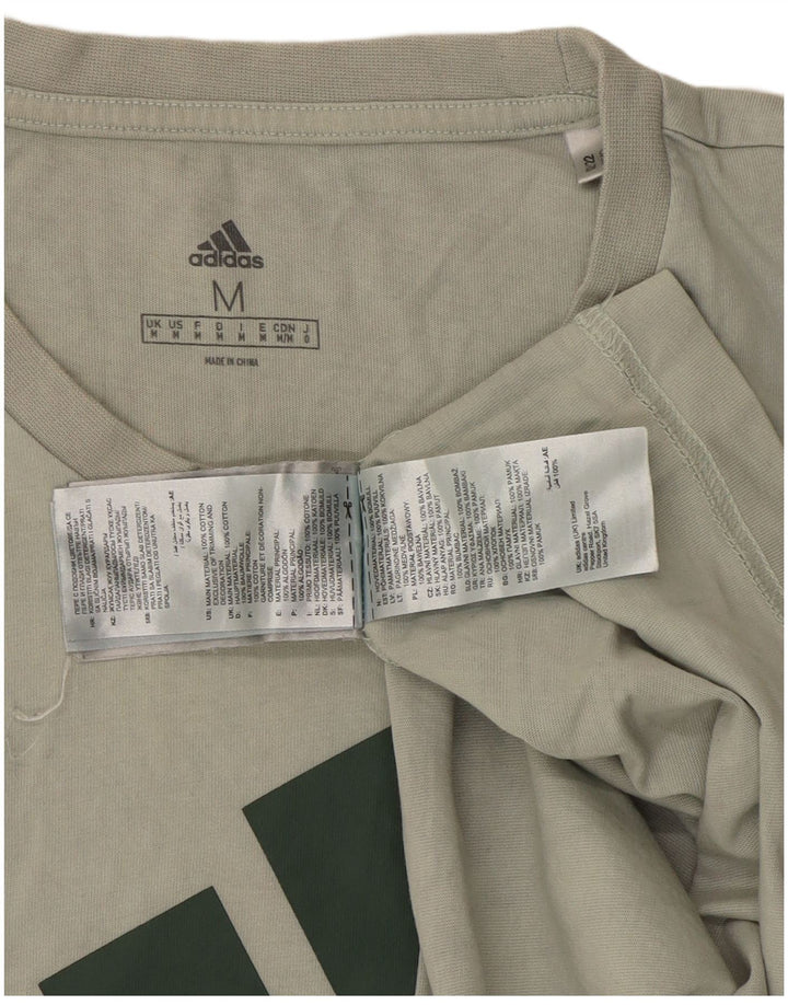 Ανδρικό γραφικό T-Shirt Adidas Top Medium Khaki Cotton