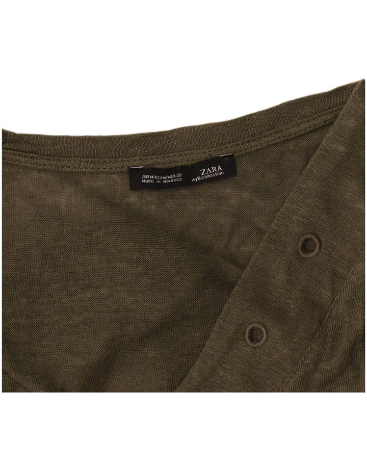 Zara γυναικείο τοπ μακρυμάνικο UK 14 Medium Khaki