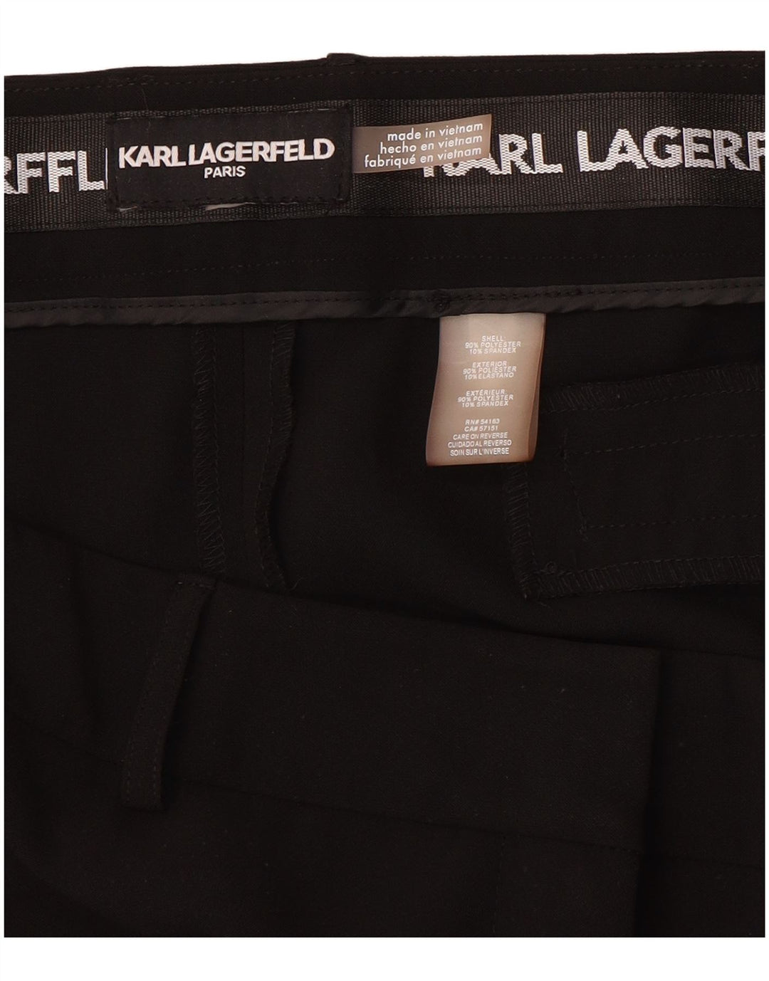 KARL LAGERFELD Γυναικείο ίσιο casual παντελόνι W36 L28 μαύρο πολυεστέρα