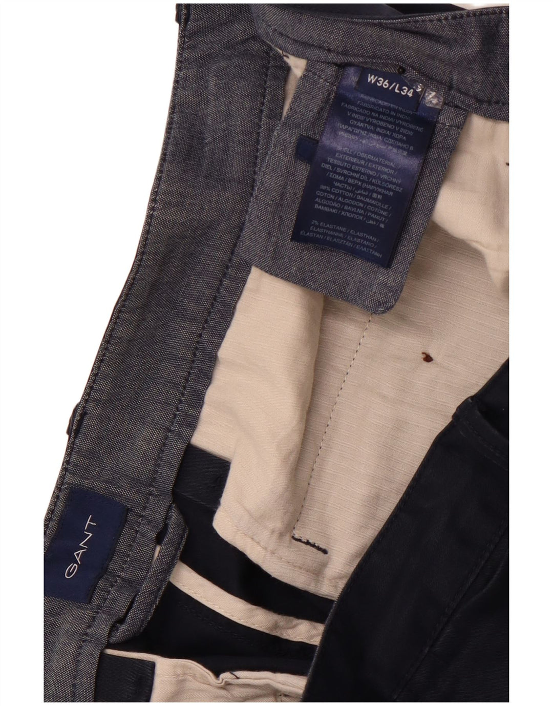 Ανδρικό ίσιο παντελόνι Chino GANT W36 L34 Navy Blue Cotton
