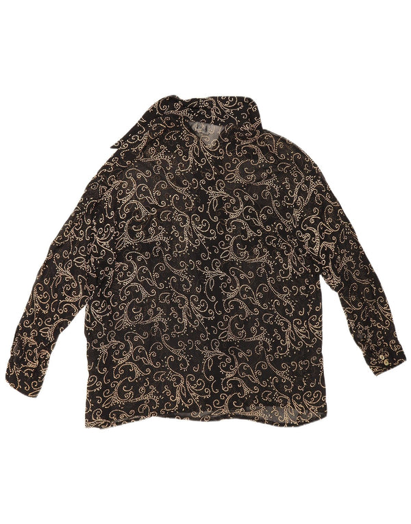 Vintage Γυναικεία Loose Fit Μπλούζα EU 40 Medium Black Paisley