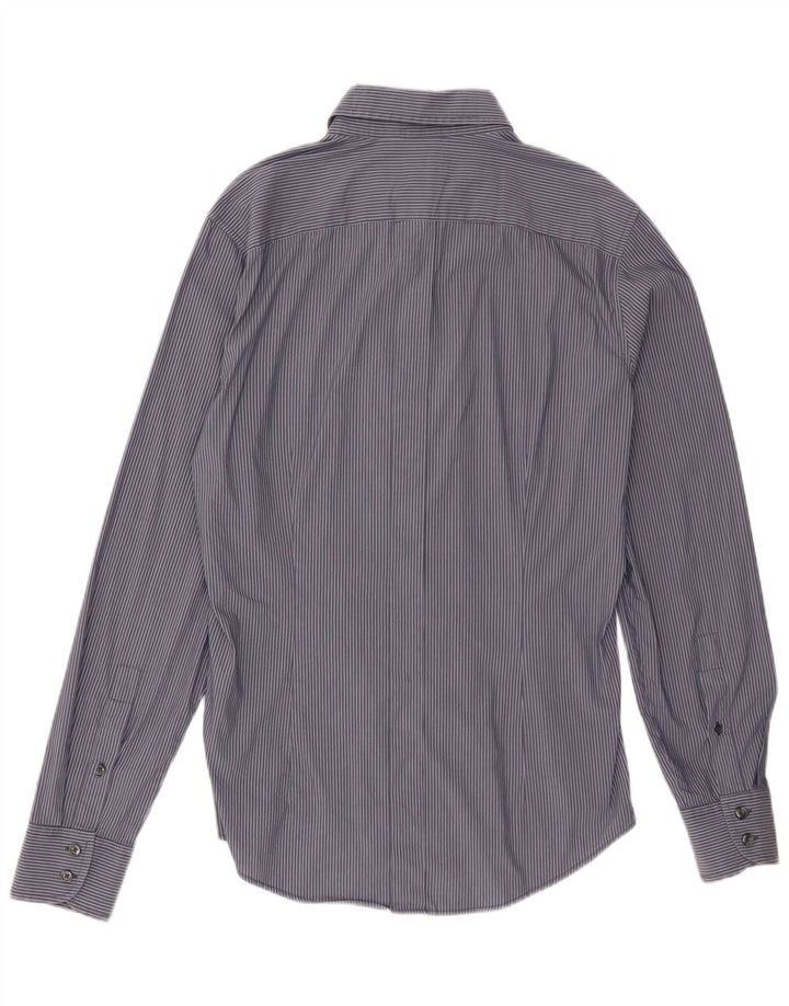 Ανδρικό πουκάμισο Benetton Μεγάλο μπλε Navy Pinstripe Βαμβακερό