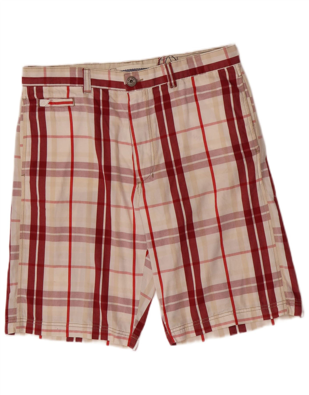 Murphy & Nye Ανδρικό σορτς Chino W34 Μεγάλο κόκκινο καρό βαμβακερό
