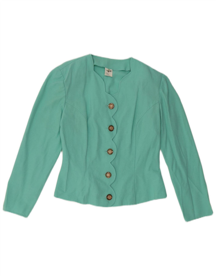 VINTAGE Γυναικείο σακάκι με 5 κουμπιά μπλέιζερ EU 38 μεσαίου τυρκουάζ βισκόζη