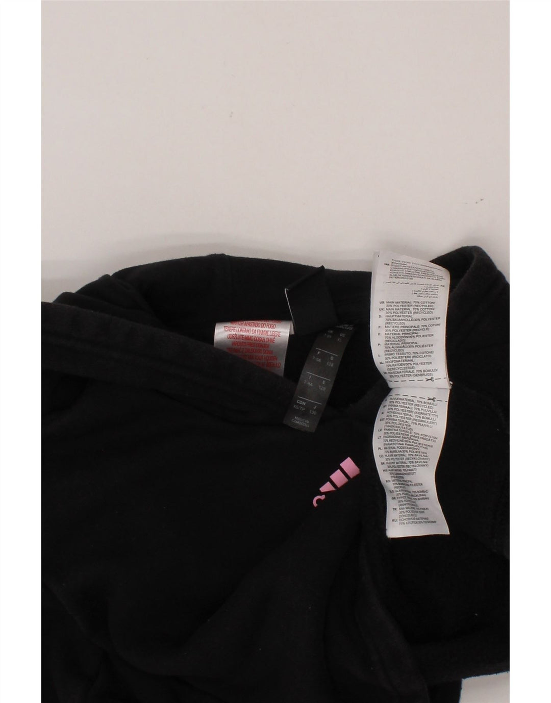 ADIDAS Girls Crop Hoodie Jumper 7-8 ετών Μαύρο Βαμβακερό