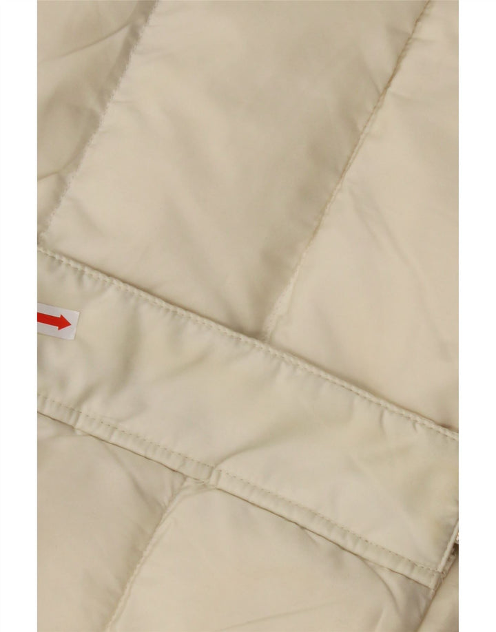 CALVIN KLEIN Γυναικείο μπουφάν με κουκούλα UK 14 Medium Off White Polyester