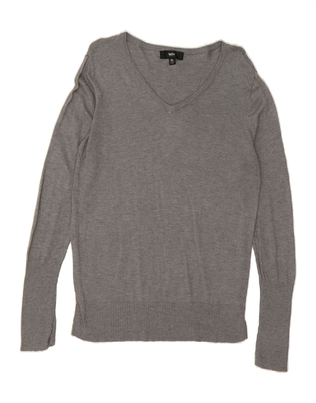MOSSIMO Womens V-Neck Jumper Sweater UK 18 XL Grey Nylon Vintage Mossimo and Second-Hand Mossimo from Messina Hembry 