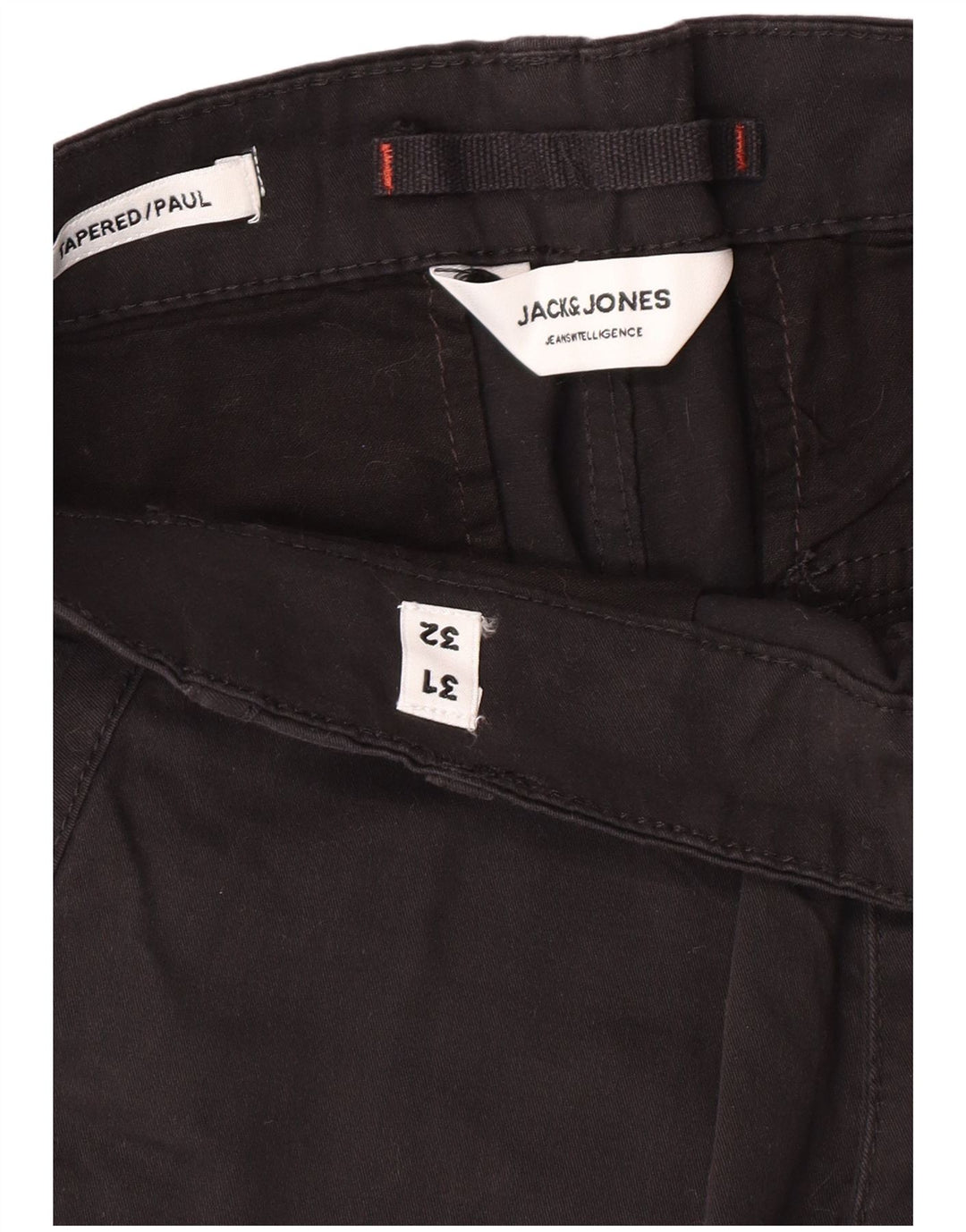 JACK & JONES Ανδρικό κωνικό παντελόνι Cargo W31 L32 μαύρο βαμβακερό Classic