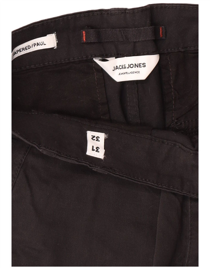 JACK & JONES Ανδρικό κωνικό παντελόνι Cargo W31 L32 μαύρο βαμβακερό Classic