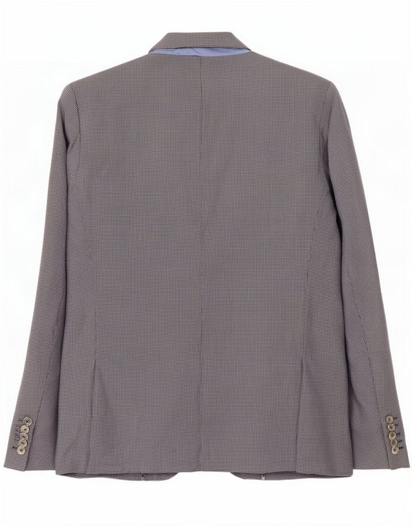 Zara Ανδρικό μπουφάν blazer UK 40 μεγάλο γκρι βαμβακερό Houndstooth