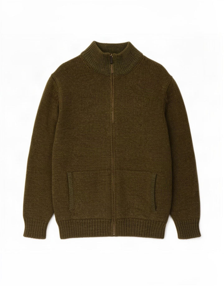 Ανδρικό πουλόβερ ζακέτα L.L.Bean Μεγάλο πράσινο μαλλί αρνιού