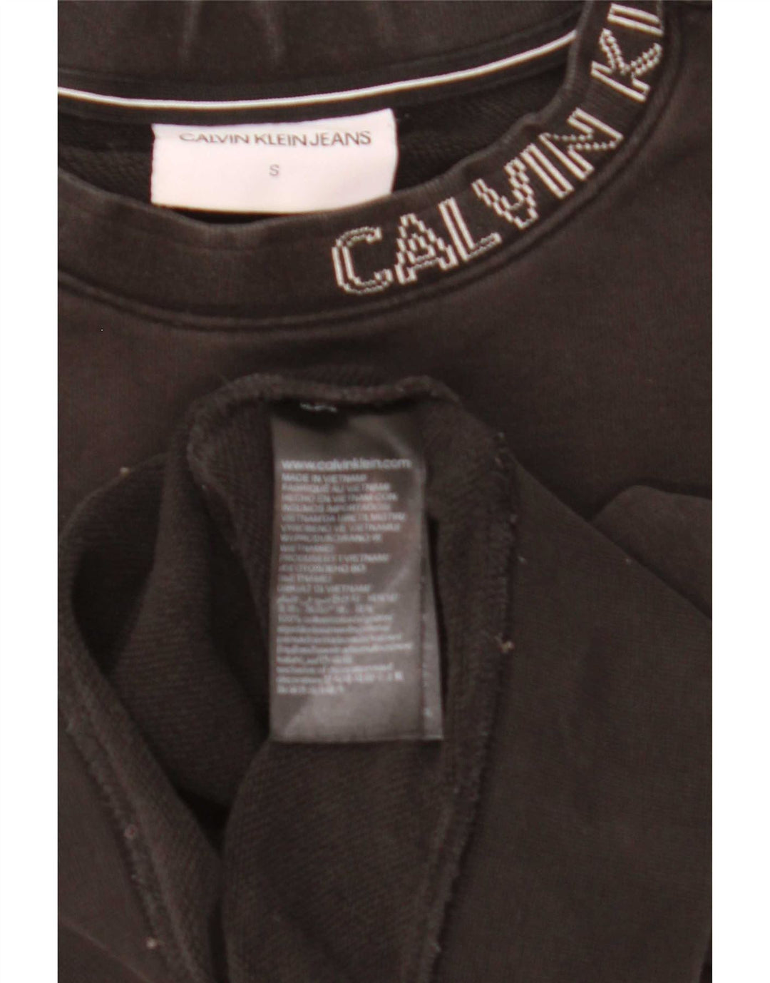 Γραφικό ανδρικό φούτερ Calvin Klein Jumper Μικρό μαύρο βαμβακερό