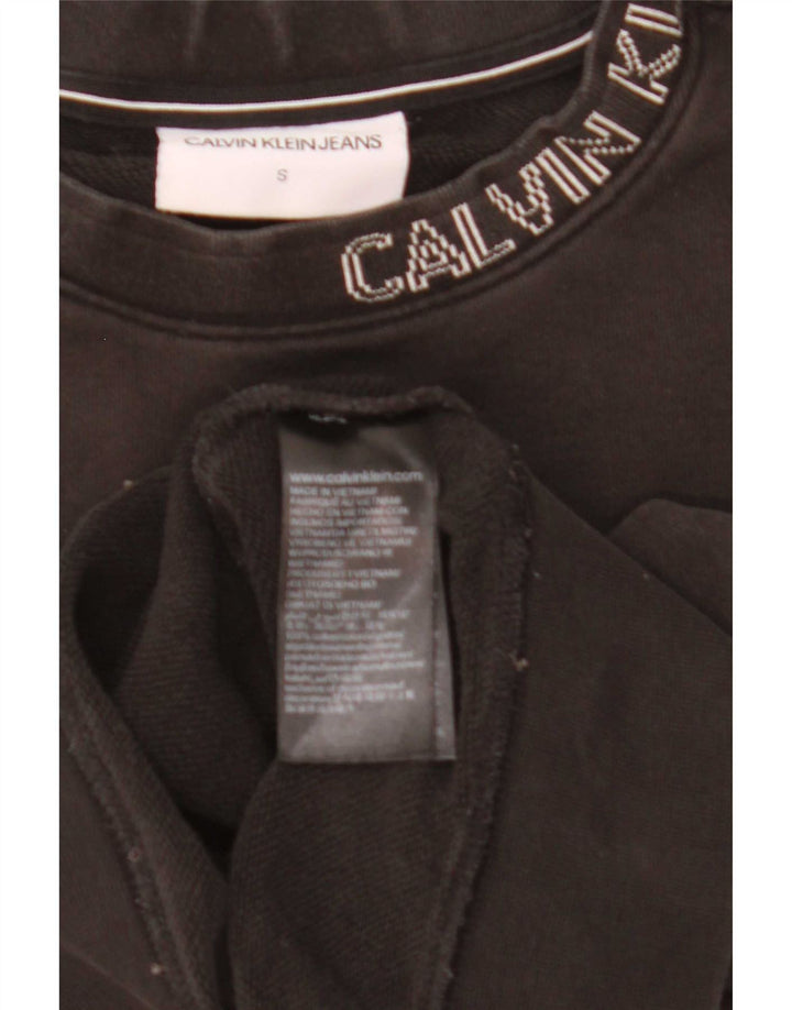 Γραφικό ανδρικό φούτερ Calvin Klein Jumper Μικρό μαύρο βαμβακερό