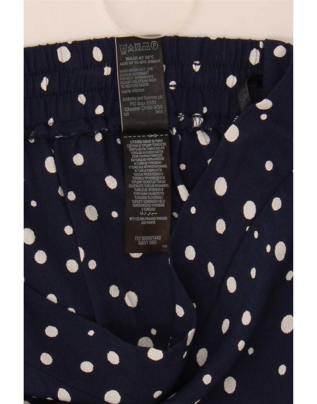 Marks & Spencer Γυναικεία βερμούδα UK 12 Medium W32 Navy Blue Spotted