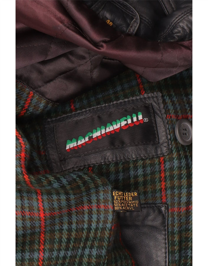 Machiavelli Ανδρικό Δερμάτινο Παλτό με διπλό στήθος IT 48 Medium Grey Leather