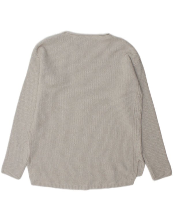 Crew Clothing Womens Boat Neck Jumper Sweater UK 12 Medium Grey Cotton
