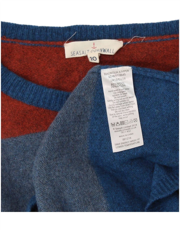 SEASALT CORNWALL Γυναικείο πουλόβερ με λαιμό βάρκα UK 10 Small Blue ριγέ