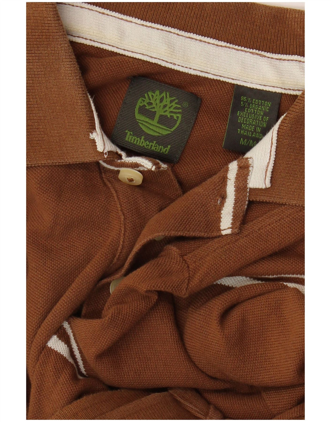 TIMBERLAND Ανδρικό πουκάμισο πόλο σε μεσαίο καφέ βαμβακερό ριγέ