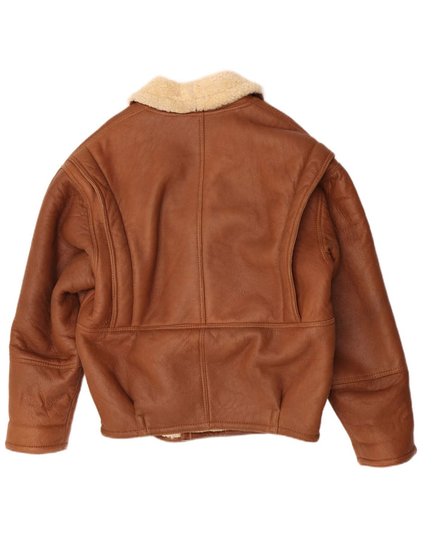 Vintage Ανδρικό Shearling Jacket IT 48 Medium Brown