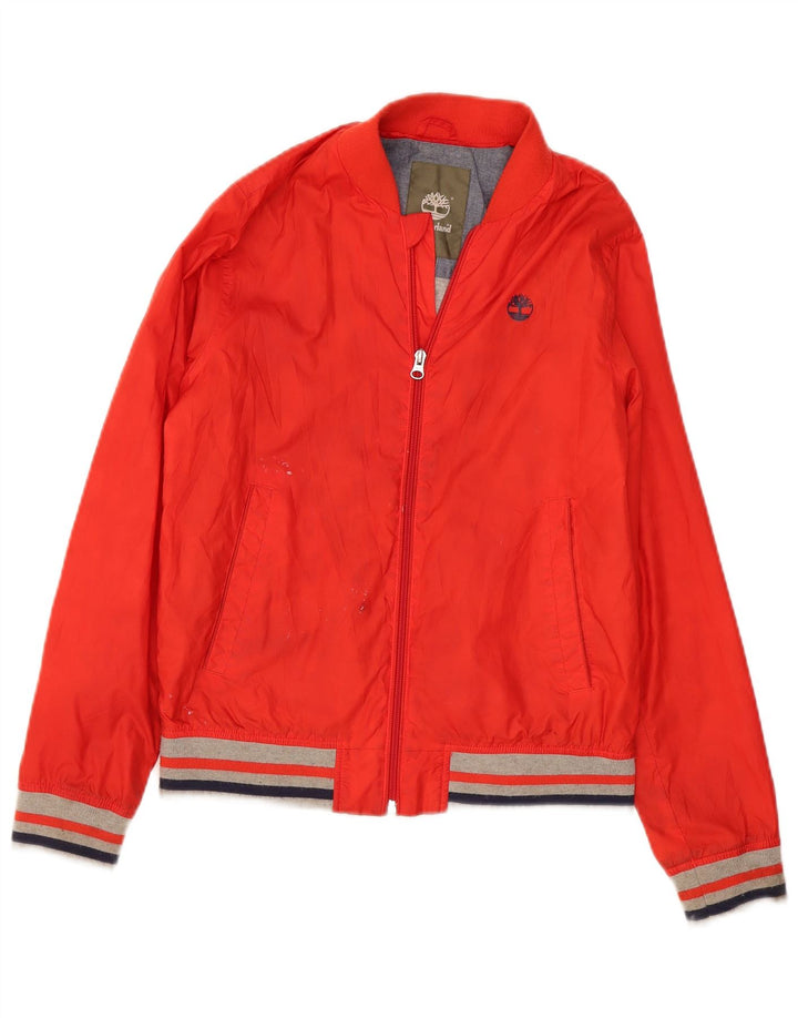 Timberland Boys Bomber Jacket 13-14 Years Red Colourblock Polyester