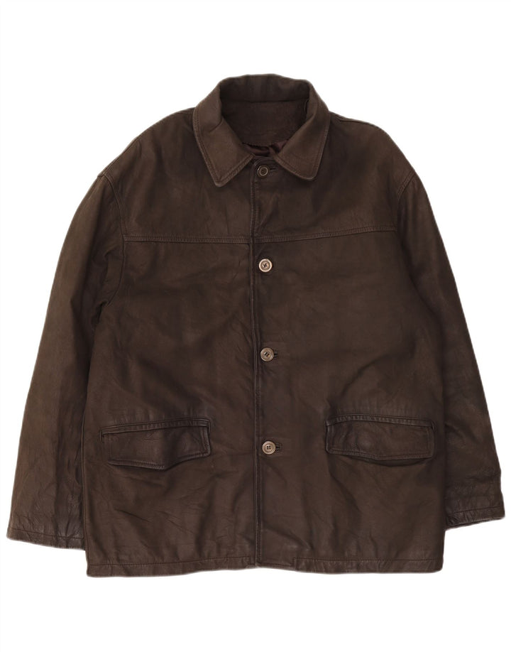 Clinton Ανδρικό Δερμάτινο Μπουφάν UK 40 Large Brown Δερμάτινο