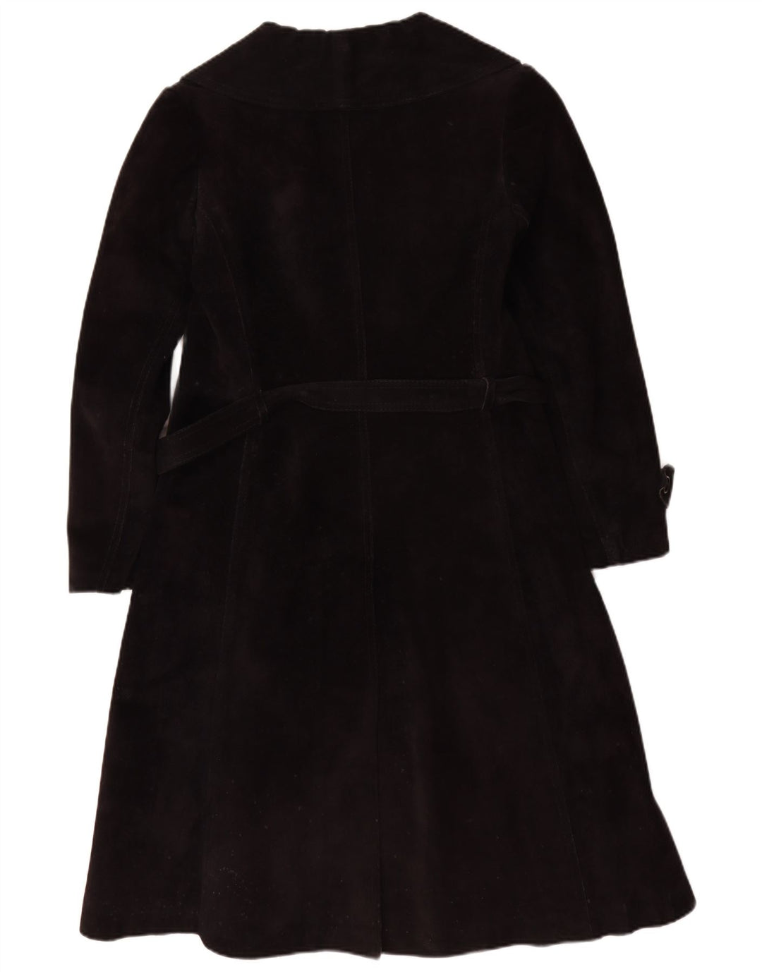Vintage γυναικείο παλτό Shearling UK 10 Small μαύρο δέρμα