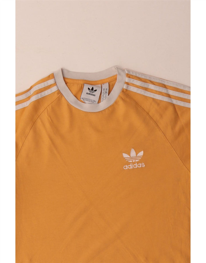 Ανδρικό τοπ Adidas μακρυμάνικο XS κίτρινο βαμβακερό