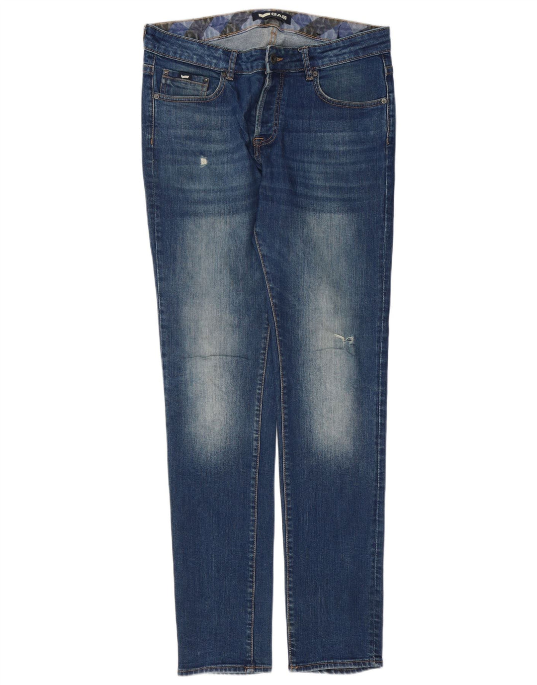 Ανδρικό GAS Distressed Slim Jeans W34 L34 Blue Cotton